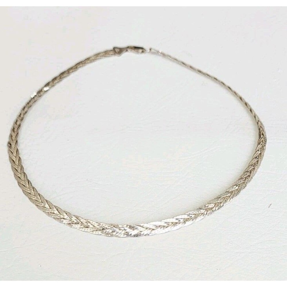 .925 Sterling Silver Braided Chain Necklace